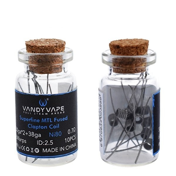 Vandy Vape - Prebuild Ni80 Superfine MTL Fused Clapton Coil 30ga*2/38ga 0.7 Ohm 10er Pack