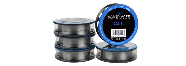 Vandy Vape - SS316L Superfine MTL Fused Clapton Wire 30GA*2/38GA (0.25 mm*2/0.10 mm) Wickeldraht 3 M